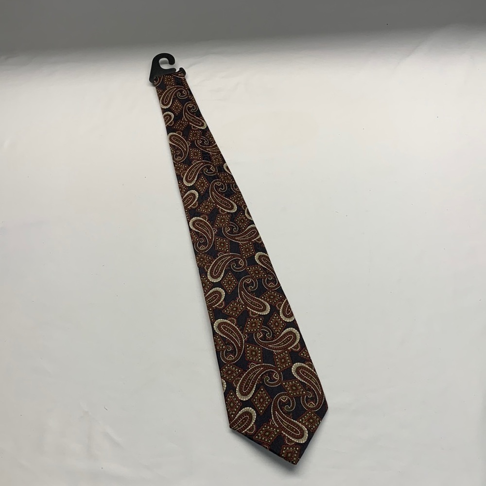 St Michael Paisley 100% Silk Neck Tie NWOT Navy Blend